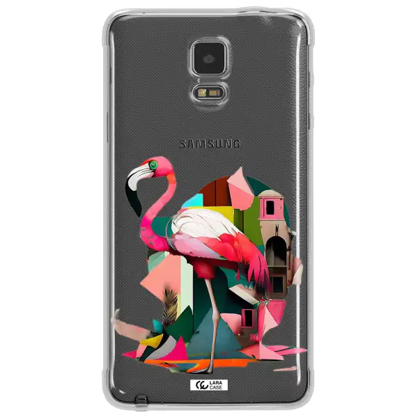 Flamingo Collage Samsung Note 4 Clear TPU Case
