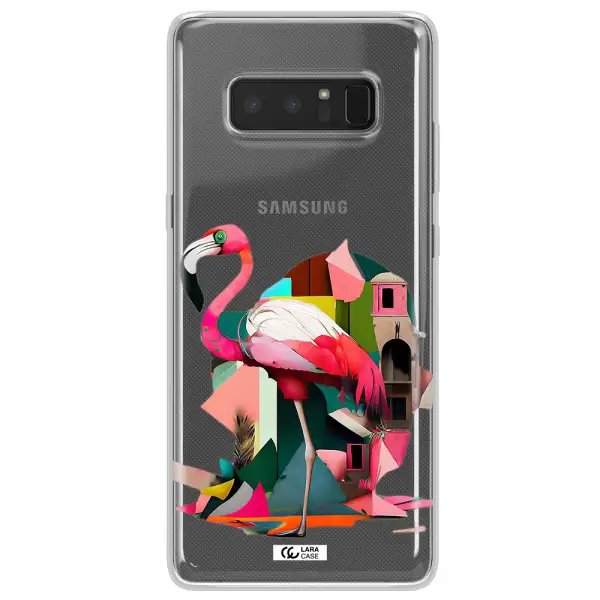 Flamingo Collage Samsung Note 8 Clear TPU Case