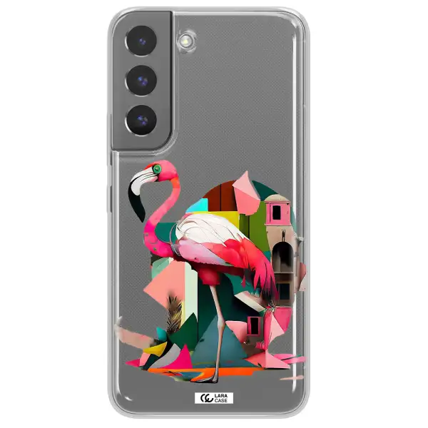 Flamingo Collage Samsung S 22 Clear TPU Case
