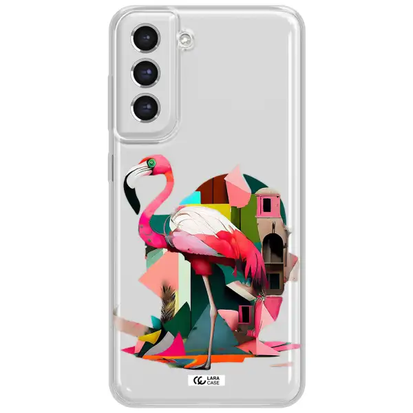 Flamingo Collage Samsung S21 Fe Clear Tpu Case