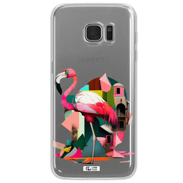 Flamingo Collage Samsung S7 Edge Clear TPU Case