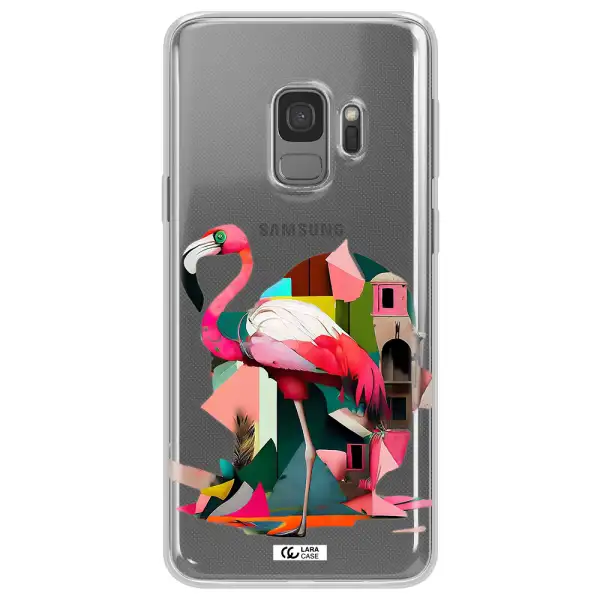 Flamingo Collage Samsung S9 Clear TPU Case