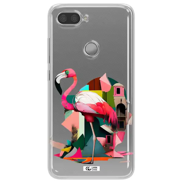 Flamingo Collage Xiaomi Mi 8 Lite Clear TPU Case