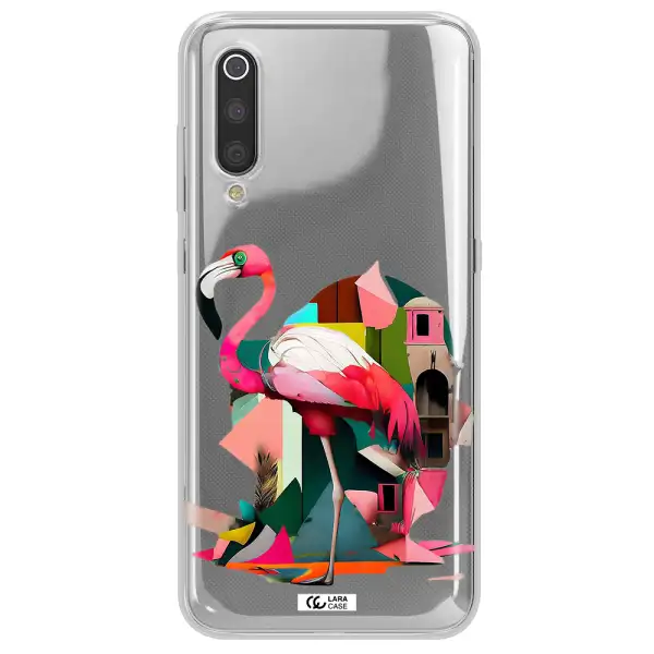 Flamingo Collage Xiaomi Mi 9 Clear TPU Case