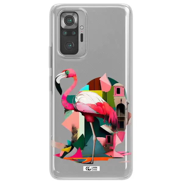 Flamingo Collage Xiaomi Note 10 Pro Clear TPU Case