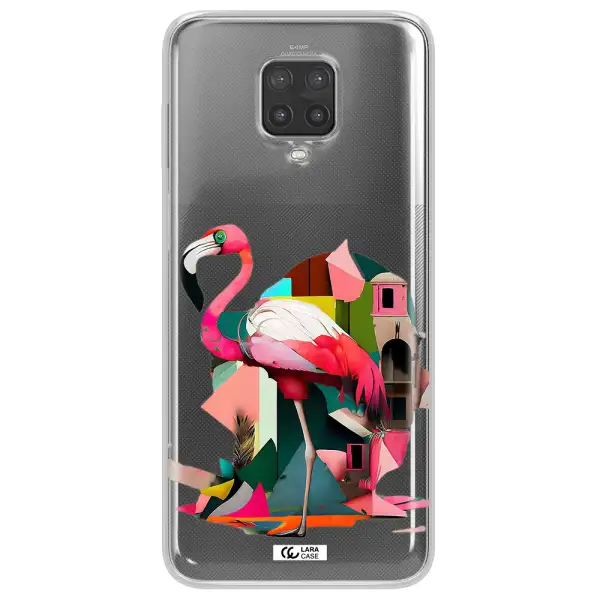 Flamingo Collage Xiaomi Note 9 Pro Clear TPU Case
