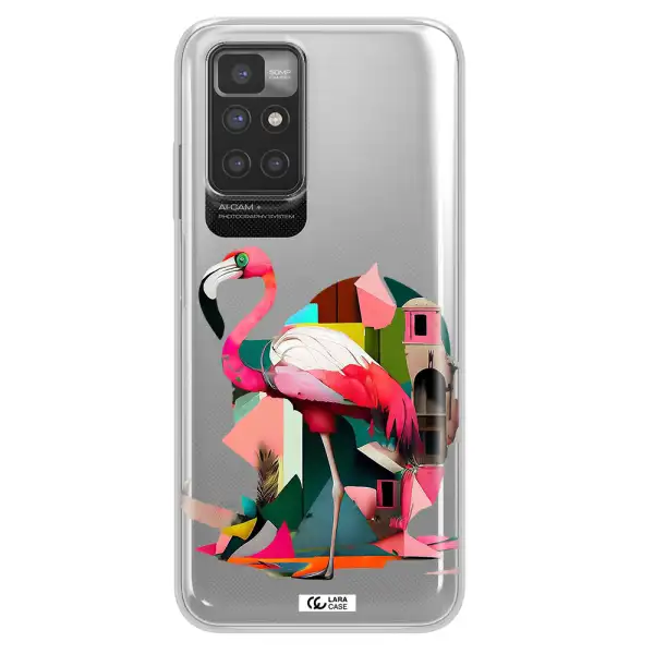 Flamingo Collage Xiaomi Redmi 10 Clear TPU Case