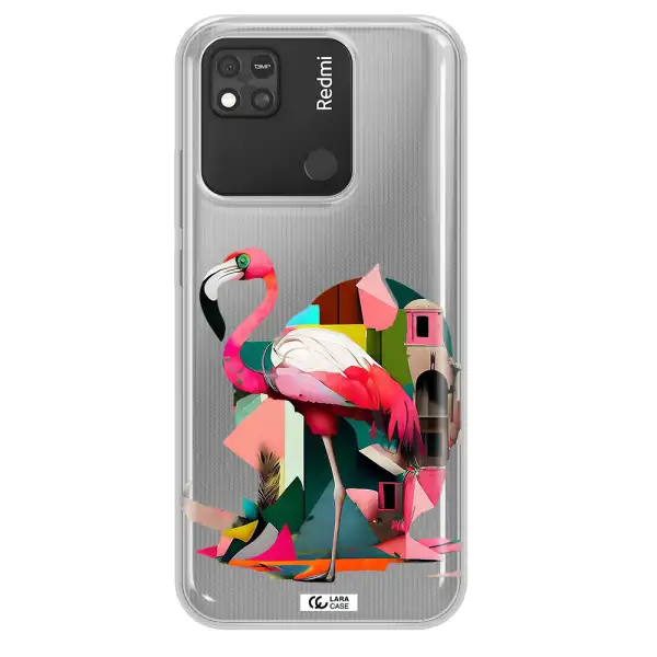 Flamingo Collage Xiaomi Redmi 10A Clear TPU Case