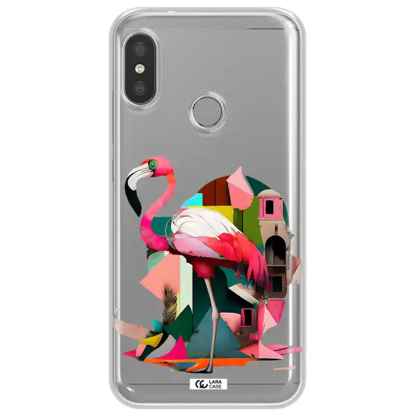Flamingo Collage Xiaomi Redmi 6 Pro Clear TPU Case