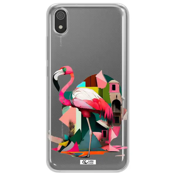 Flamingo Collage Xiaomi Redmi 7A Clear TPU Case