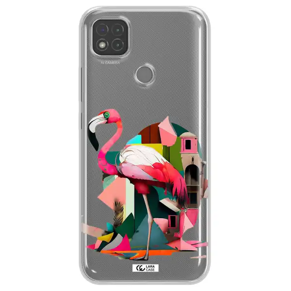 Flamingo Collage Xiaomi Redmi 9C Clear TPU Case