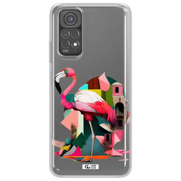 Flamingo Collage Xiaomi Redmi Note 11 Clear TPU Case