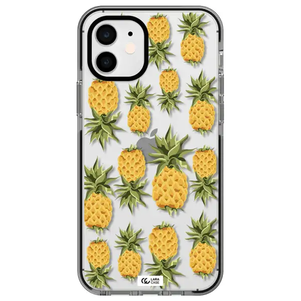 Pineapples Apple iPhone 11 impact black border Case