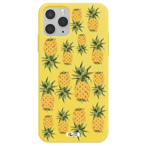 Pineapples Apple iPhone 11 pro max Silicone canary yellow Case