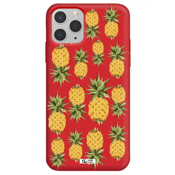 Pineapples Apple iPhone 11 pro max Silicone Imperial Red Case