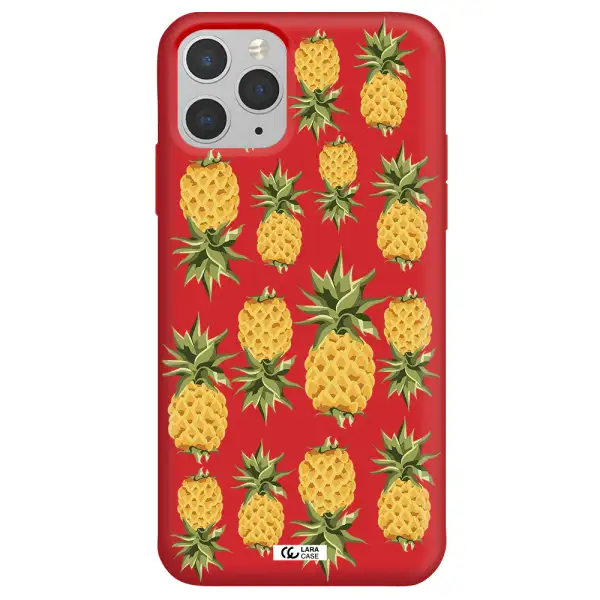 Pineapples Apple iPhone 11 pro Silicone Imperial Red Case