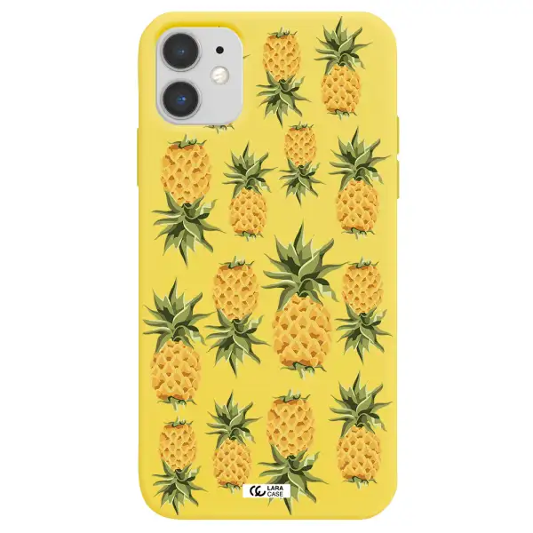 Pineapples Apple iPhone 11 Silicone canary yellow Case