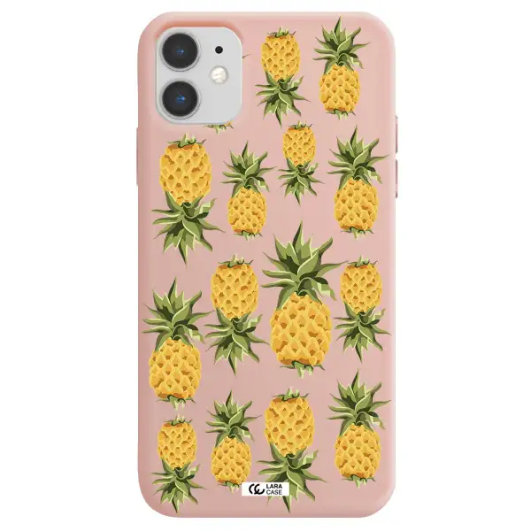 Pineapples Apple iPhone 11 Silicone pastel pink Case