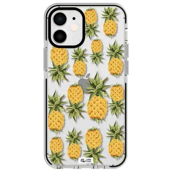 Pineapples Apple iPhone 12 mini impact black border Case