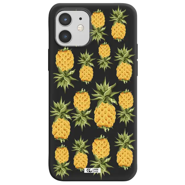 Pineapples Apple iPhone 12 mini Silicone black Case