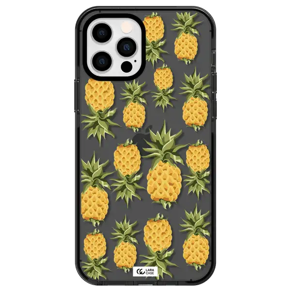 Pineapples Apple iPhone 12 pro impact Smoke Black Case