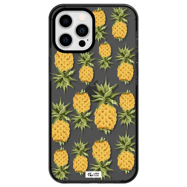 Pineapples Apple iPhone 12 pro max impact Smoke Black Case