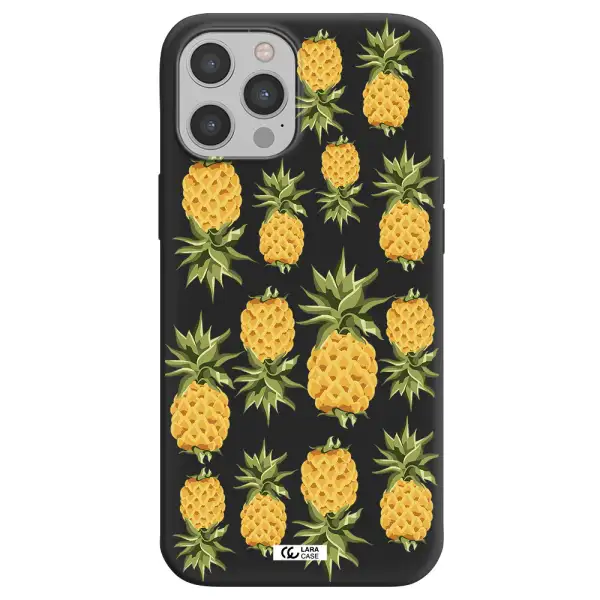 Pineapples Apple iPhone 12 pro max Silicone black Case