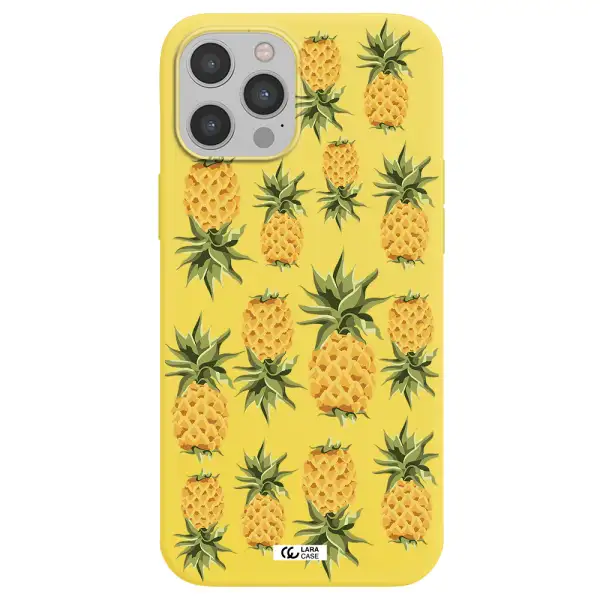 Pineapples Apple iPhone 12 pro max Silicone canary yellow Case