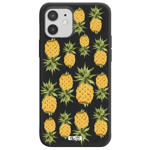Pineapples Apple iPhone 12 Silicone black Case