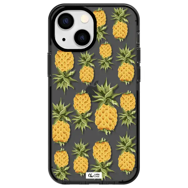 Pineapples Apple iPhone 13 mini impact Smoke Black Case