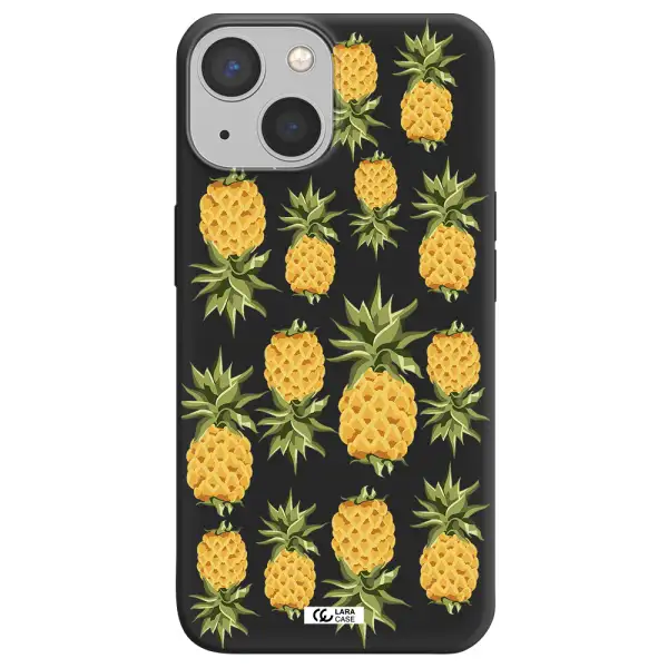 Pineapples Apple iPhone 13 mini Silicone black Case