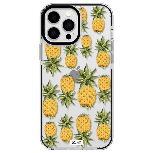 Pineapples Apple iPhone 13 Pro Max impact black border Case