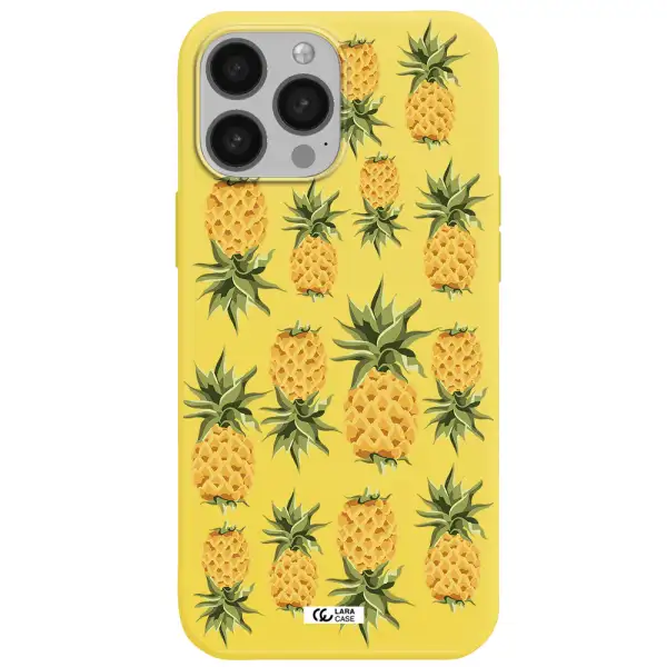 Pineapples Apple iPhone 13 Pro Max Silicone canary yellow Case