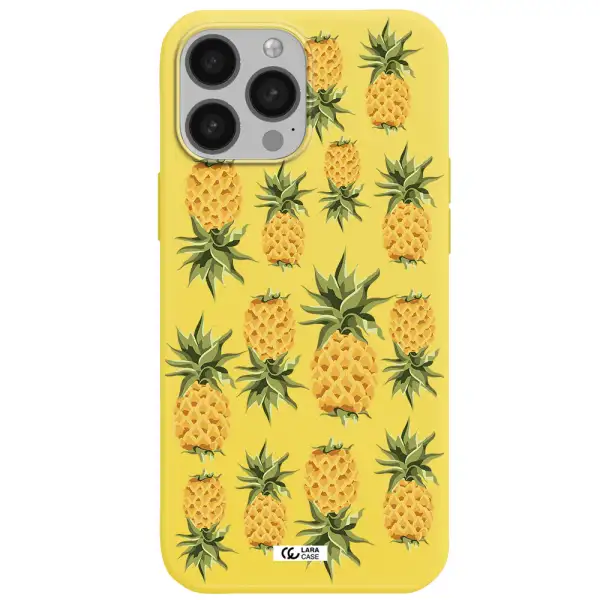 Pineapples Apple iPhone 13 Pro Silicone canary yellow Case