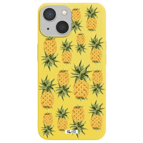 Pineapples Apple iPhone 13 Silicone canary yellow Case