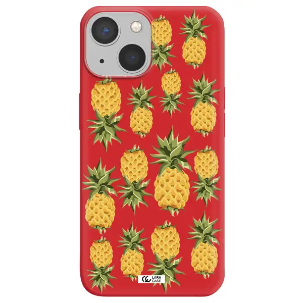 Pineapples Apple iPhone 13 Silicone Imperial Red Case