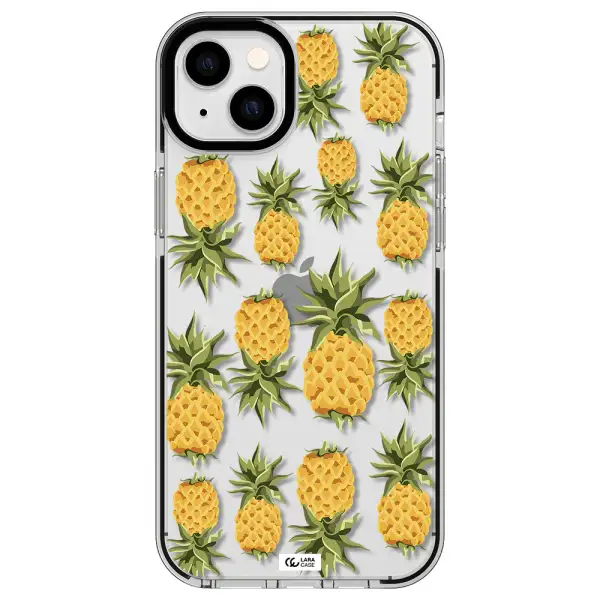 Pineapples Apple iPhone 14 plus impact black border Case