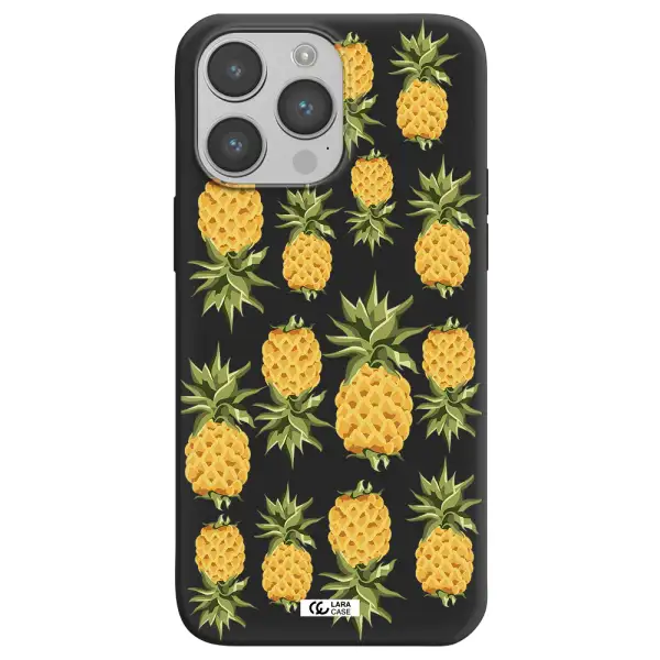 Pineapples Apple iPhone 14 pro max Silicone black Case