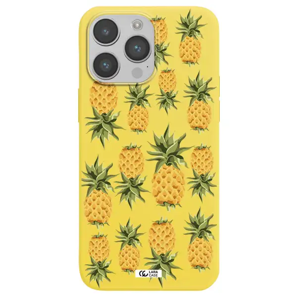 Pineapples Apple iPhone 14 pro max Silicone canary yellow Case