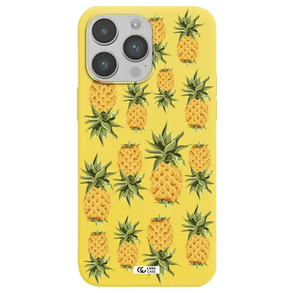 Pineapples Apple iPhone 14 pro Silicone canary yellow Case