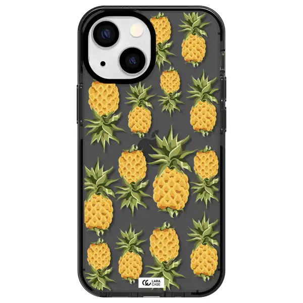 Pineapples Apple iPhone 15 Plus impact Smoke Black Case