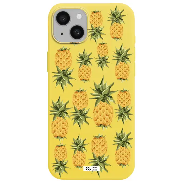 Pineapples Apple iphone 15 plus Silicone canary yellow Case