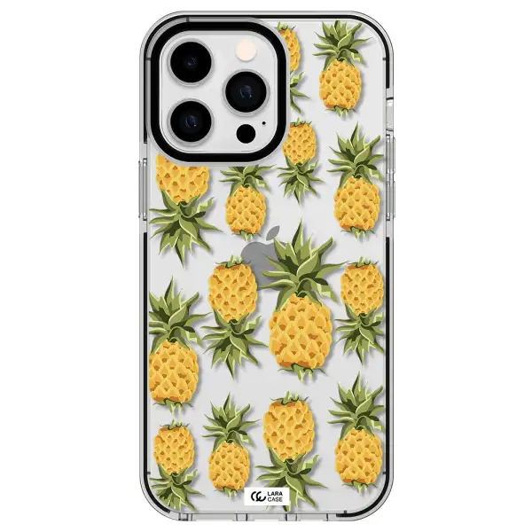 Pineapples Apple iPhone 15 Pro Max impact black border Case