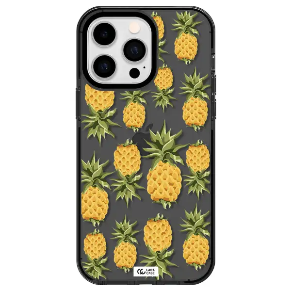 Pineapples Apple iPhone 15 Pro Max impact Smoke Black Case