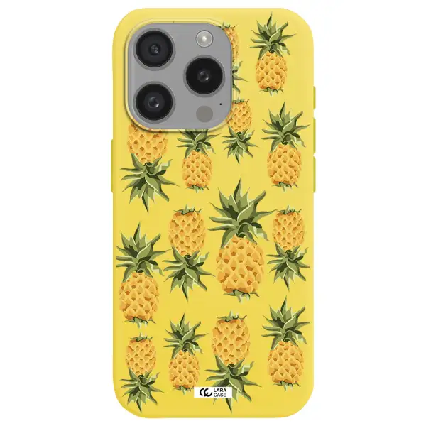 Pineapples Apple Iphone 15 Pro Silicone Canary Yellow Case