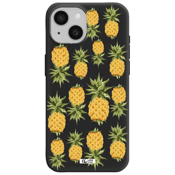 Pineapples Apple iPhone 15 Silicone black Case