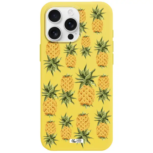 Pineapples Apple Iphone 16 Pro Max Silicone Canary Yellow Case