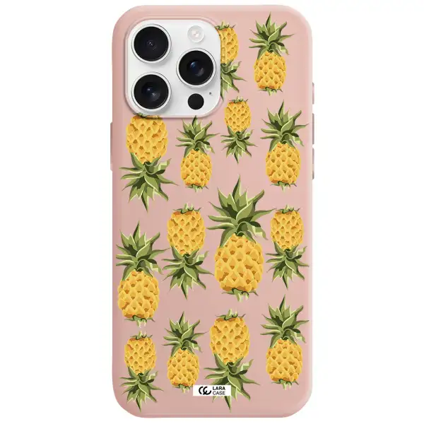 Pineapples Apple Iphone 16 Pro Max Silicone Pastel Pink Case