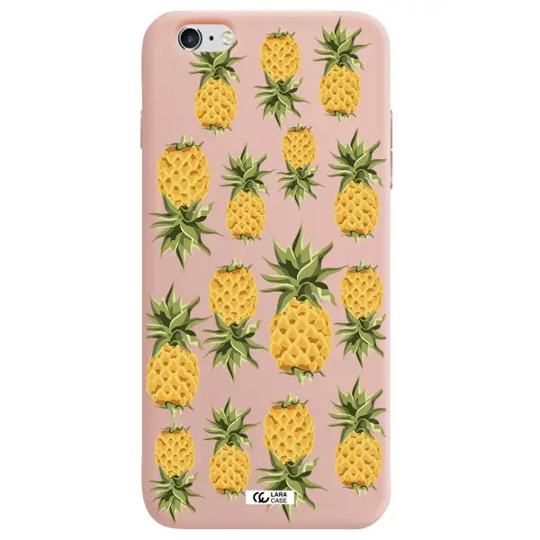 Pineapples Apple iPhone 6 s plus Silicone pastel pink Case
