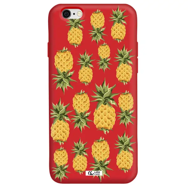 Pineapples Apple iPhone 6 Silicone Imperial Red Case